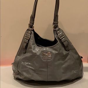 Shiny Grey Coach Purse